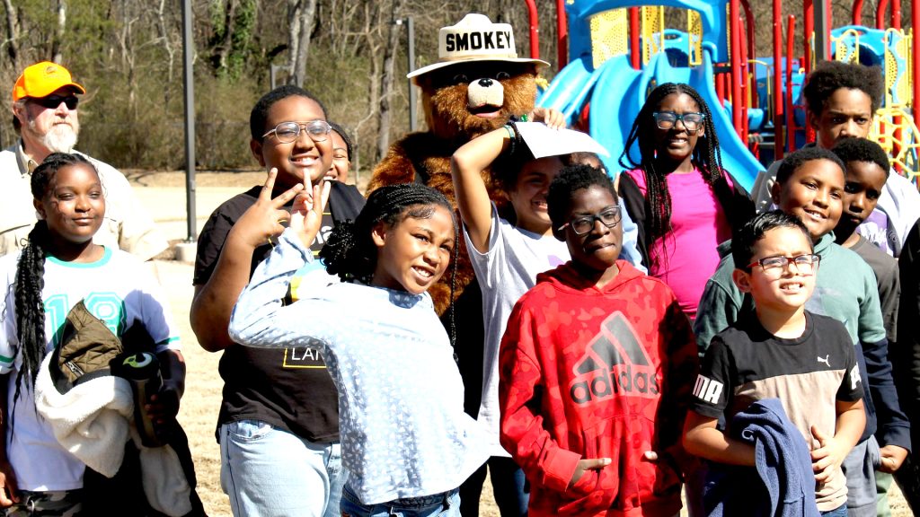 Smokey Bear and Mayor Battle help Huntsville celebrates 35 years as a Tree City USA