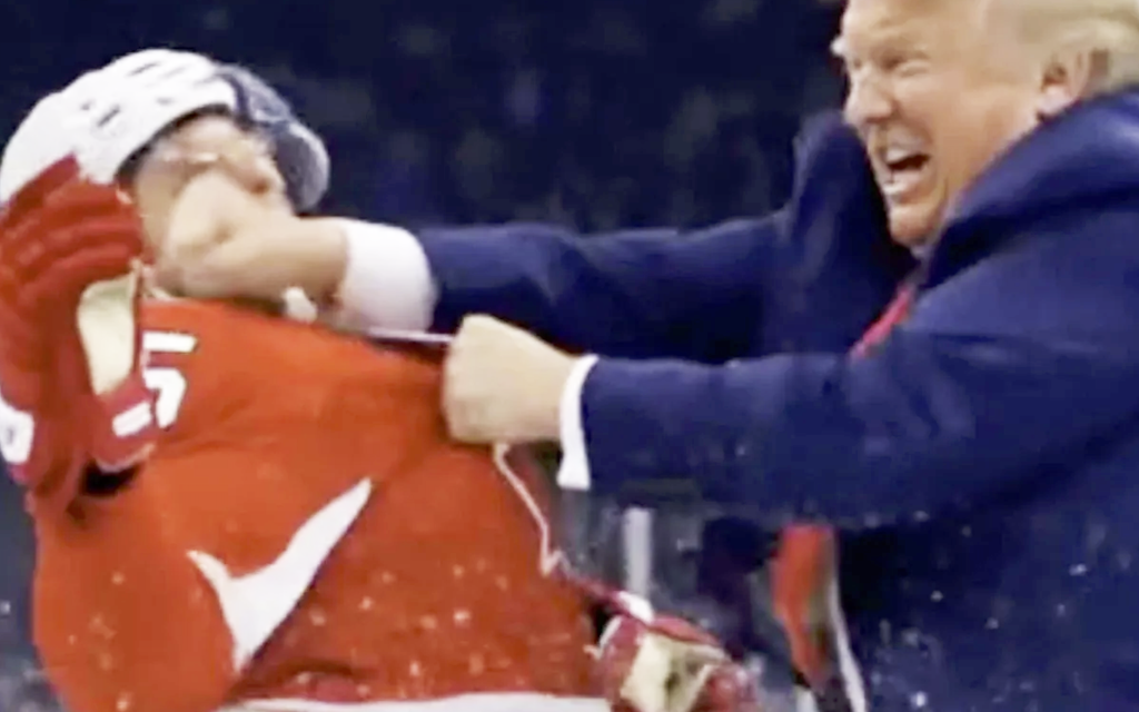 Trump shares AI-generated video depicting hockey brawl after U.S. Olympic win
