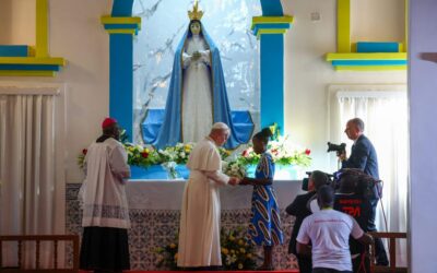 Pope prays at Catholic shrine in Angola that was a center of African slave trade