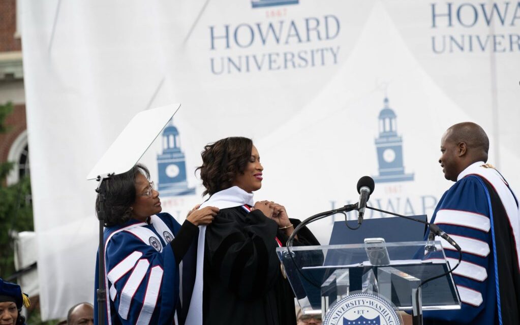 Bowser faces cheers and protests while addressing Howard, UDC graduates 