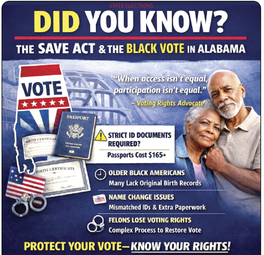DID YOU KNOW? THE SAVE ACT  & THE BLACK VOTE IN ALABAMA
