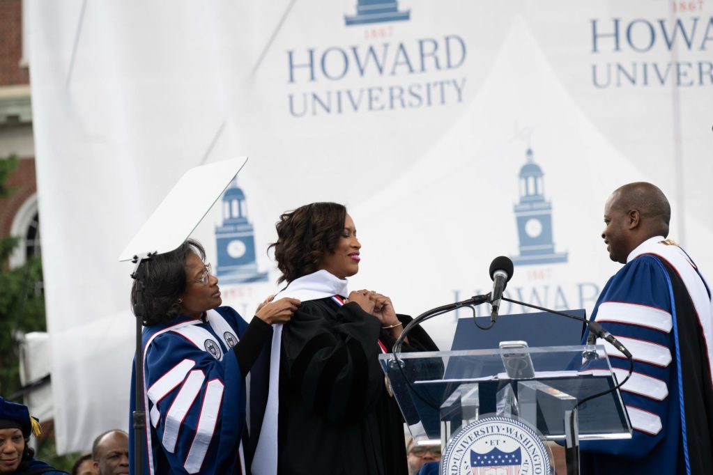 Bowser faces cheers and protests while addressing Howard, UDC graduates 